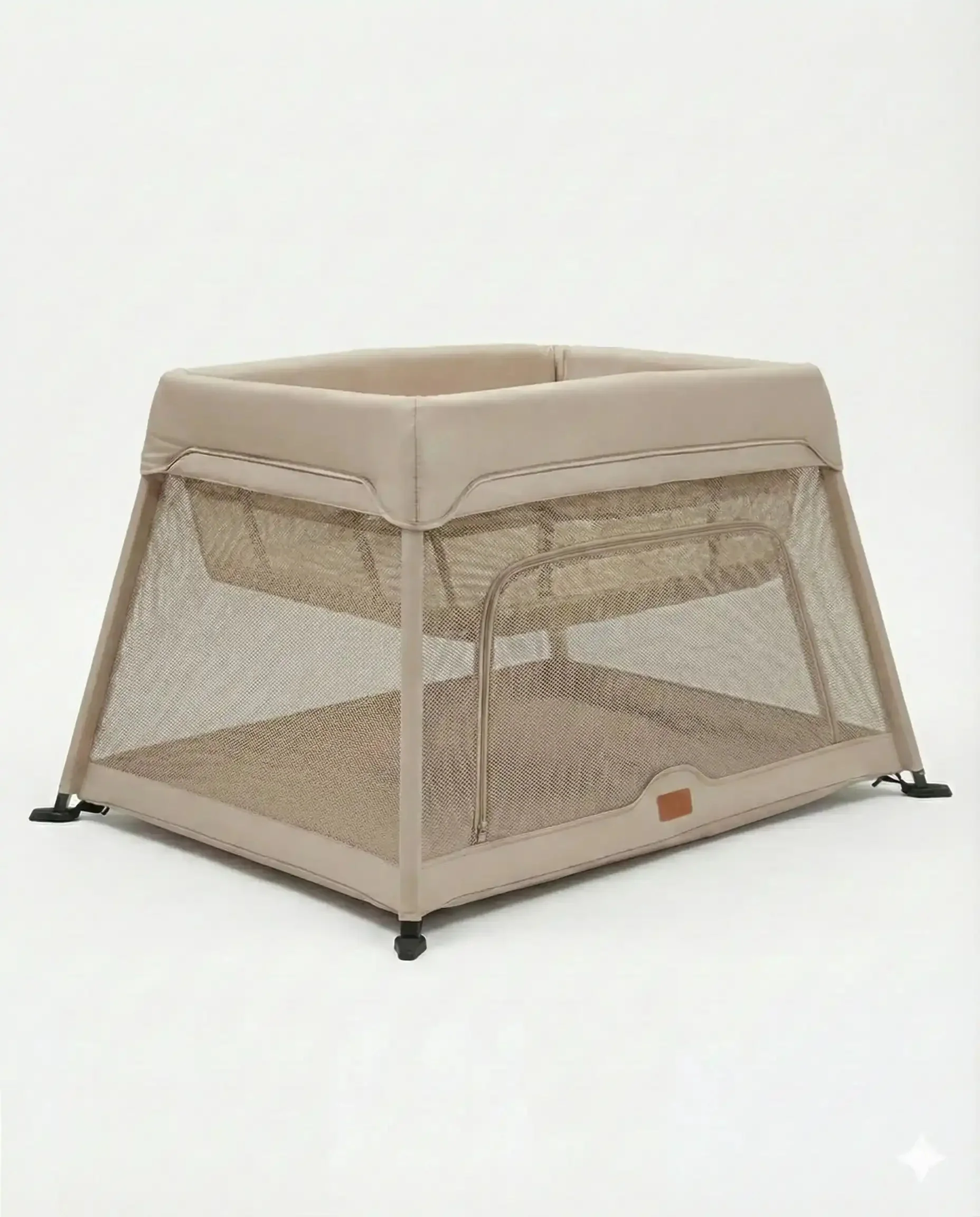 Airpod 3 Travel Cot Includes Newborn Bassinet Insert - Beige - Image 3