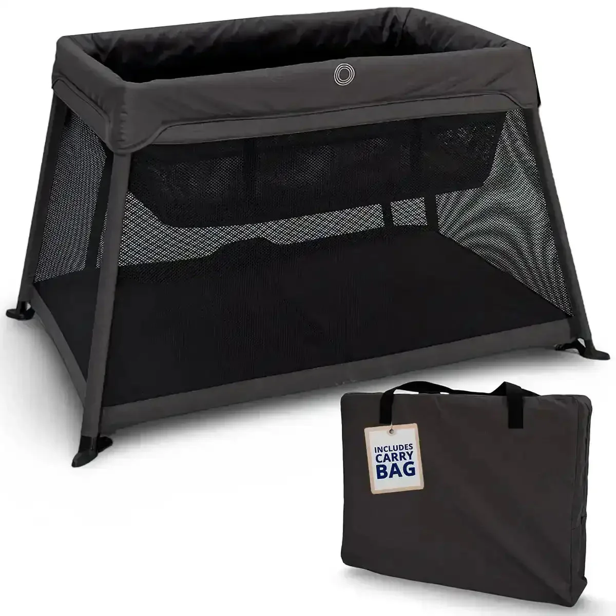 Airpod 3 Travel Cot Includes Newborn Bassinet Insert - Dark Grey - Image 10