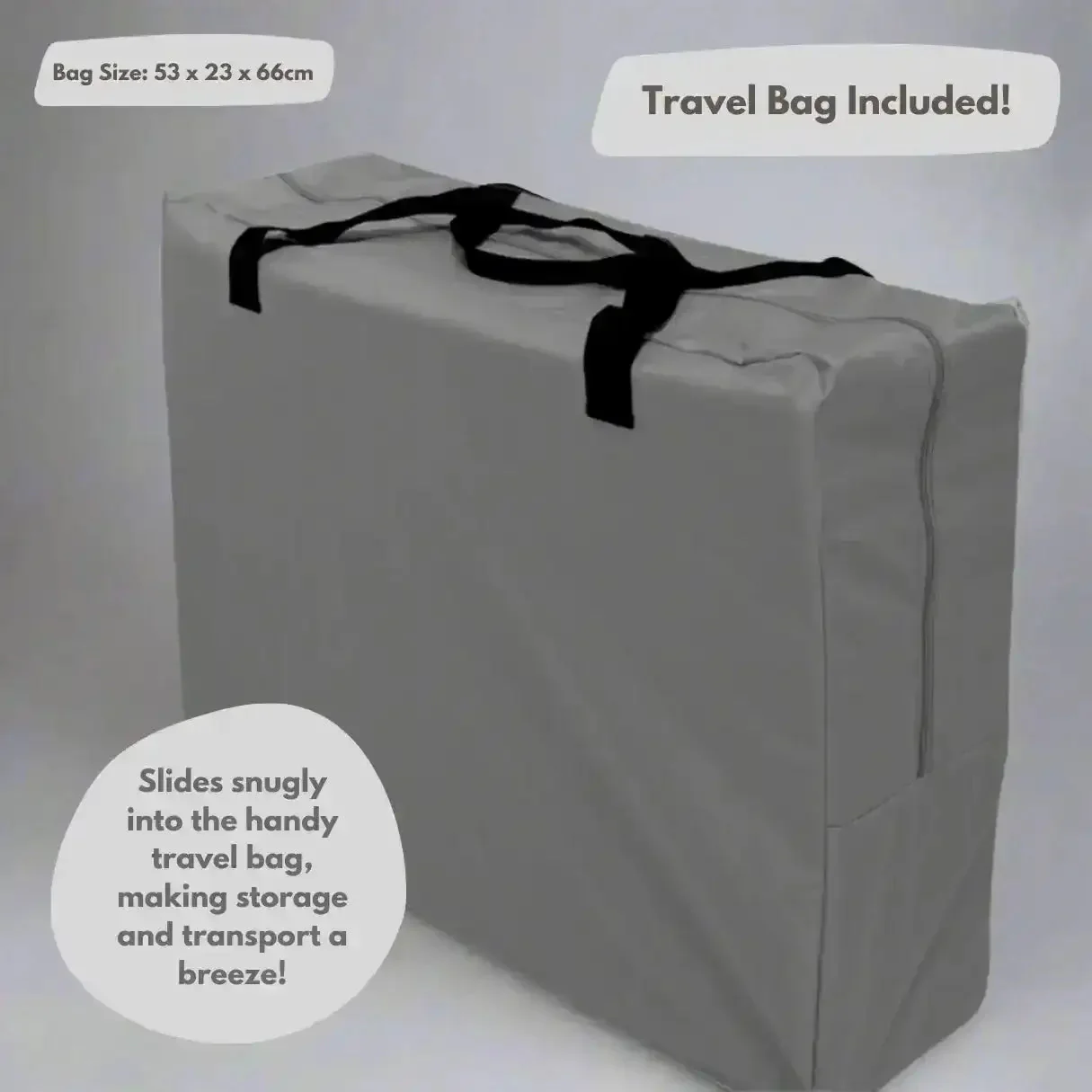 Airpod 3 Travel Cot Includes Newborn Bassinet Insert - Dark Grey - Image 7