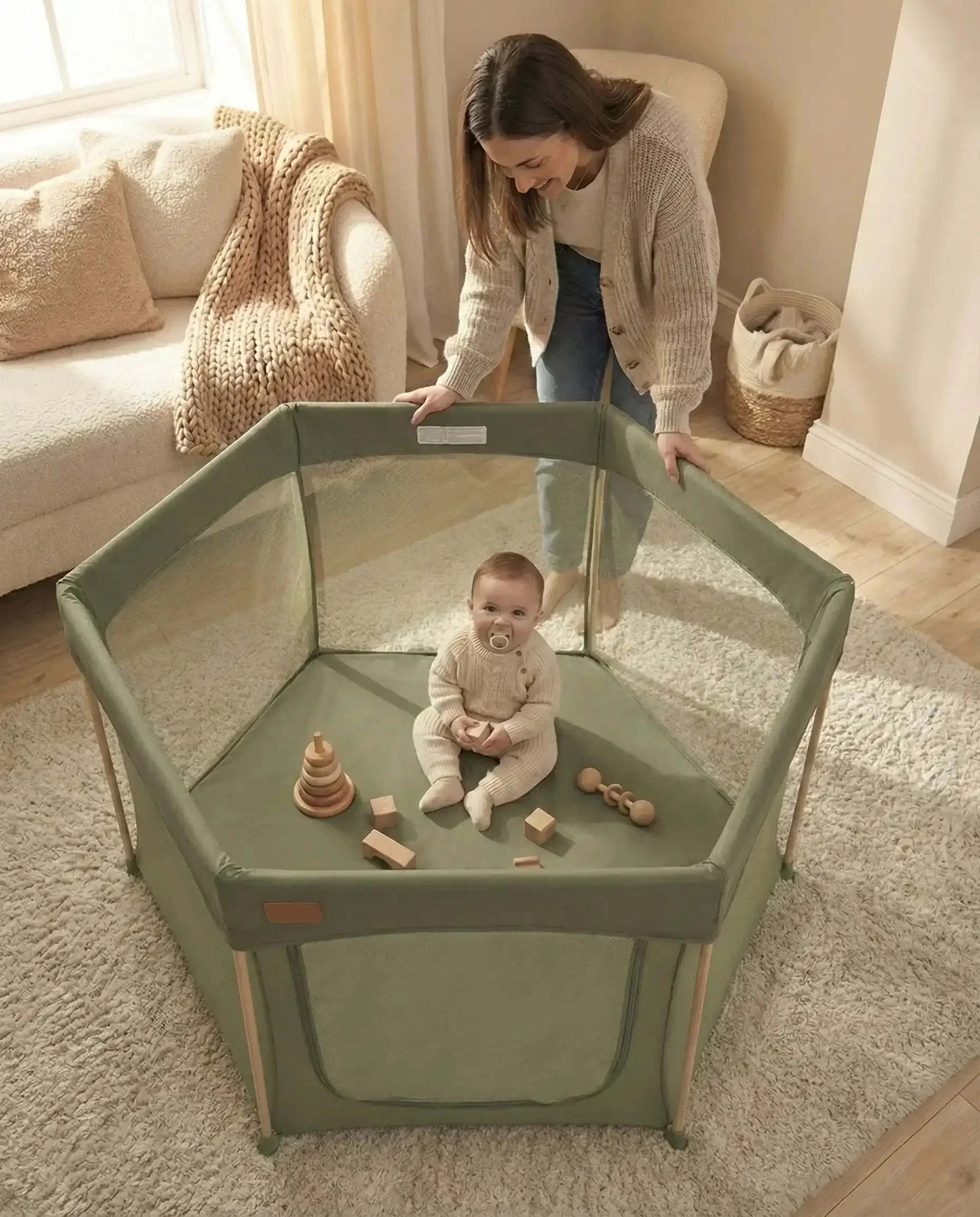 All Stars JOY Baby Playpen - Green - Image 2