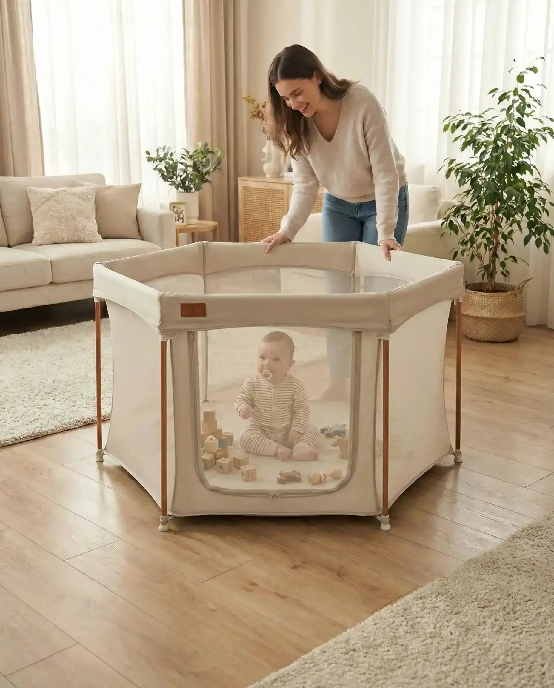 All Stars JOY Baby Playpen - Natural - Image 3