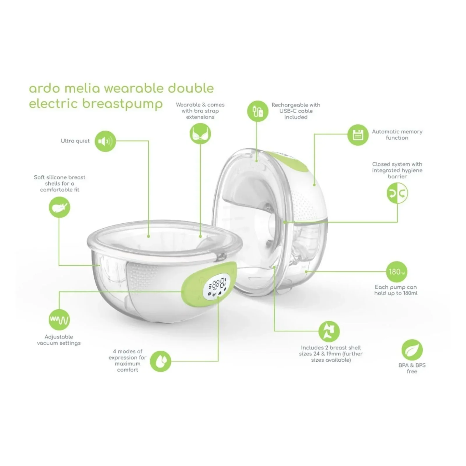 Ardo Melia Wearable Double Electric Breast Pump - Image 3