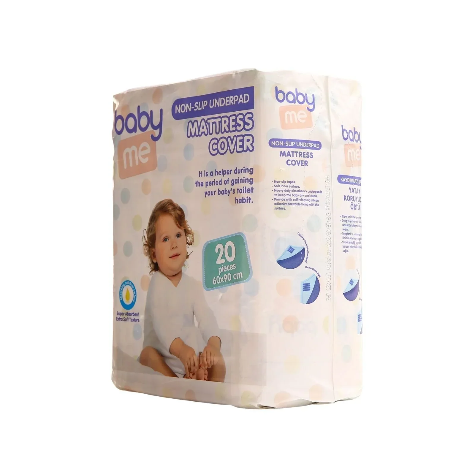 baby me Non-Slip Underpad Mattress Cover 60x90cm 20 pcs - Image 3