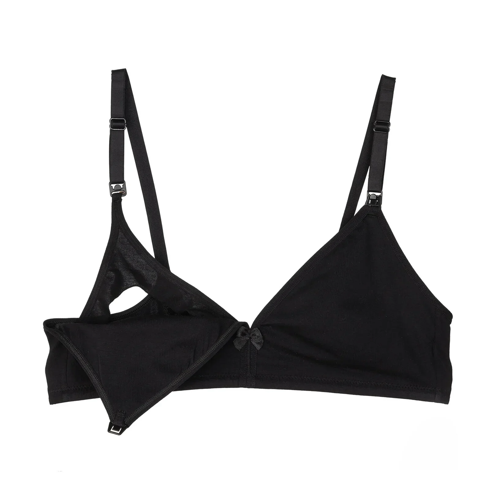 baby mom Non Padded Nursing Bra - Black - Image 5