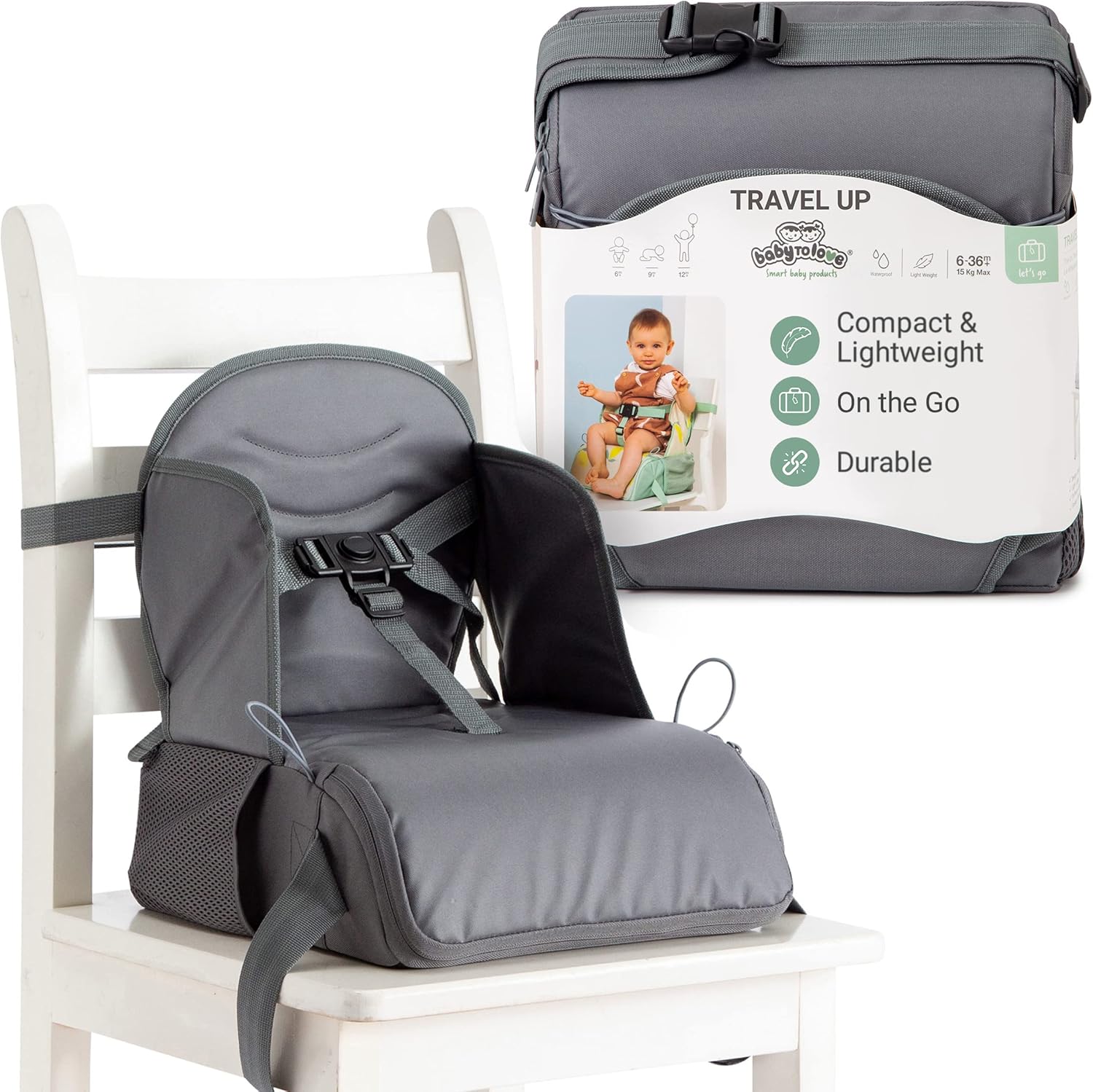 Baby to Love Travel Up Backpack Chair & Booster Seat - Anthracite - Image 3