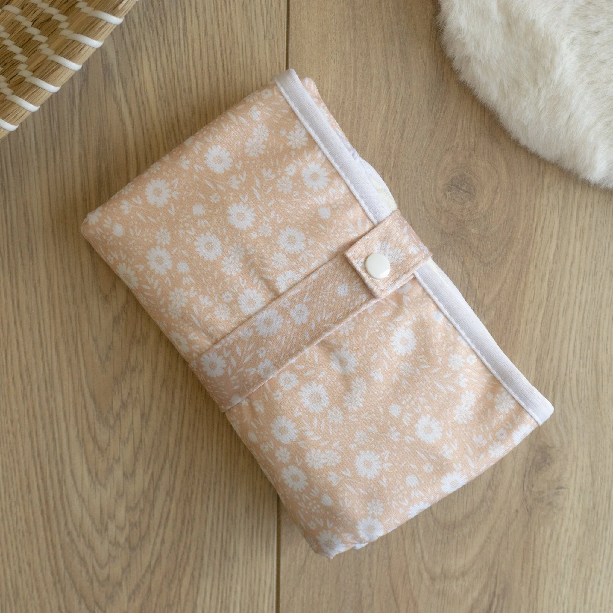 Baby Travel Changing Mats - Flower Power Peach - Image 2