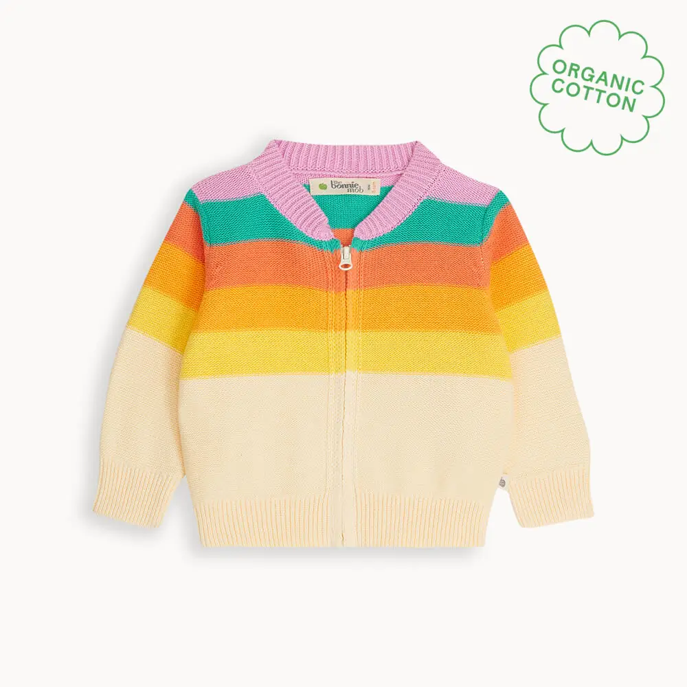 Barnacle - Rainbow Pink Stripe Cardigan