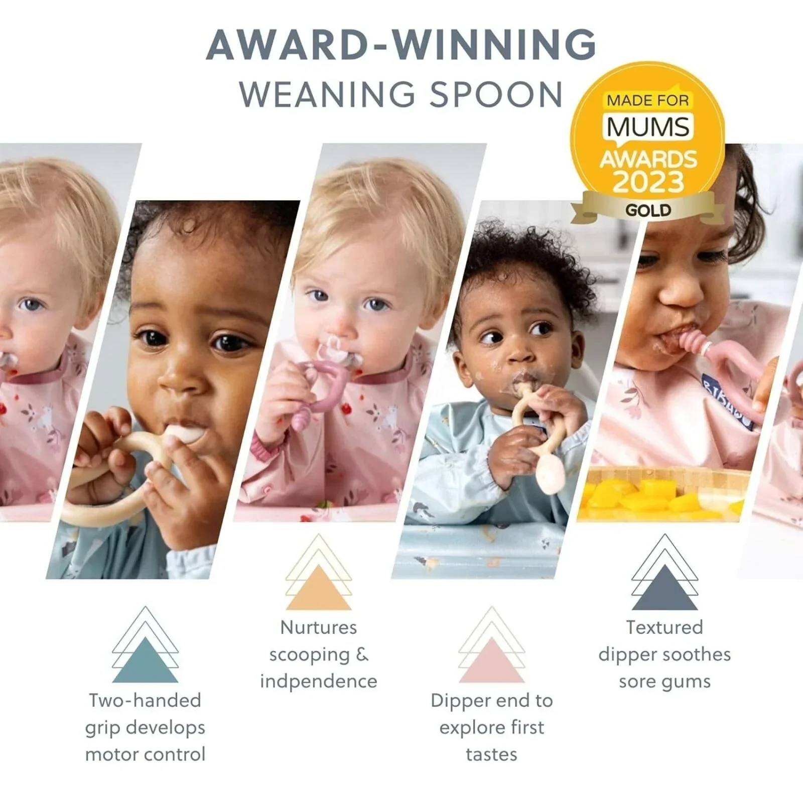 Bibado Dippit Baby Weaning Spoons 6+ months Pack of 2 - Blush - Image 9