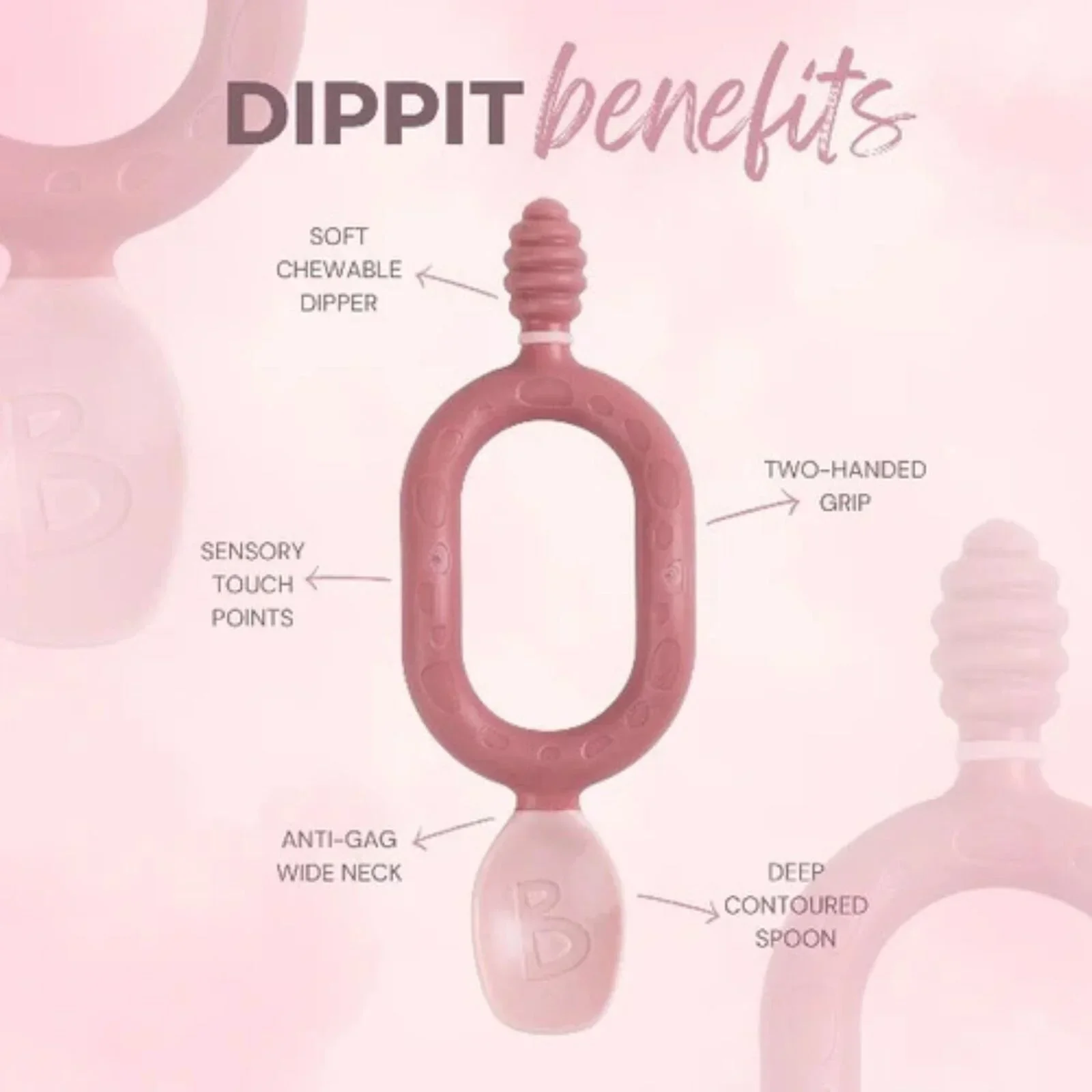 Bibado Dippit Baby Weaning Spoons 6+ months Pack of 2 - Fawn - Image 10