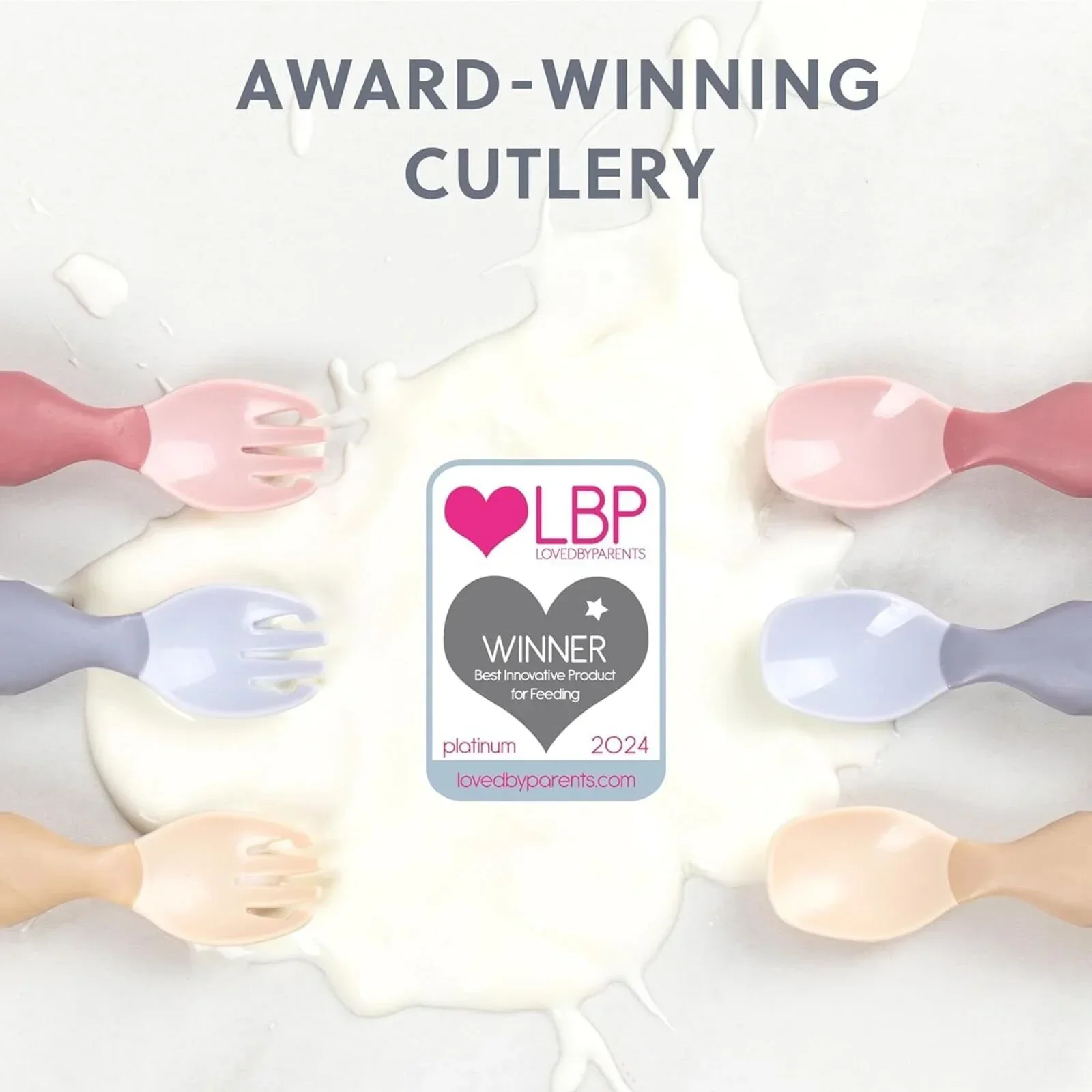 Bibado Handi Cutlery Attachable Weaning Cutlery Set 6+ months Pack of 2 - Fawn - Image 6