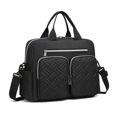 Black Functional Baby Changing Shoulder Bag - Image 2