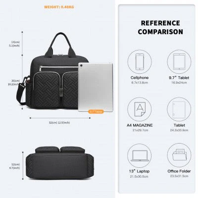 Black Functional Baby Changing Shoulder Bag - Image 4