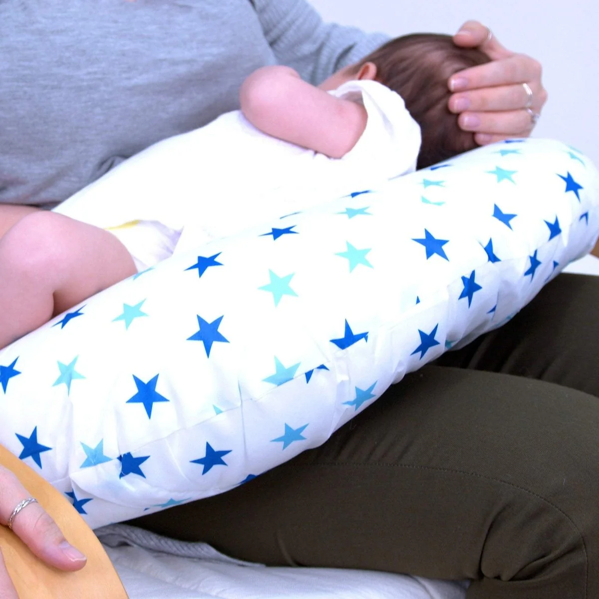 Breast Feeding Maternity Nursing Pillow - Little Star Blue - Image 7