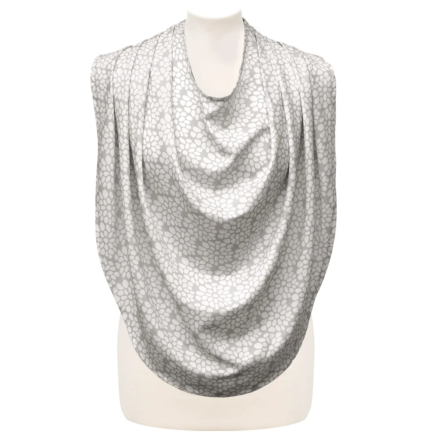 Breastfeeding Cover - Discreet and Stylish Nursing Scarf in Light Grey - Image 3