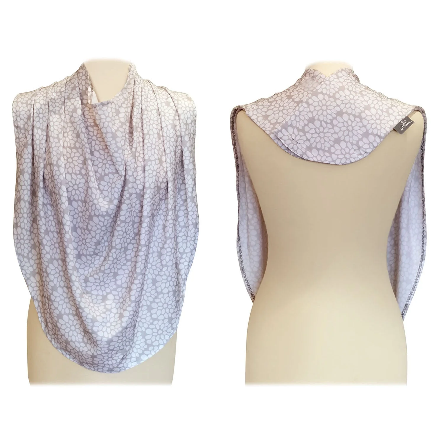Breastfeeding Cover - Discreet and Stylish Nursing Scarf in Light Grey - Image 8
