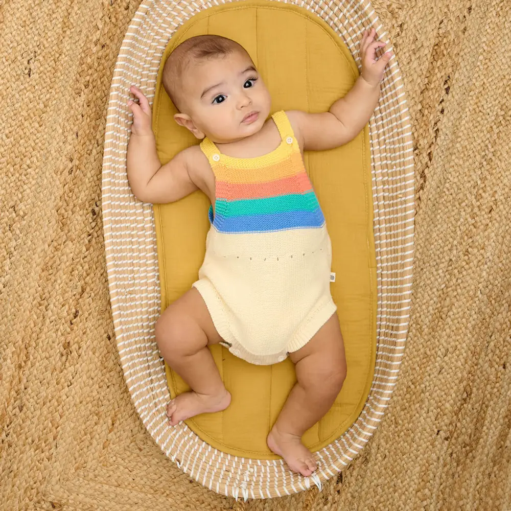 Bubble - Rainbow Stripe Knit Romper - Image 2