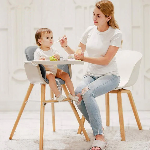 Callowesse Elata 3-In-1 Scandi Wooden Highchair – Grey - Image 8