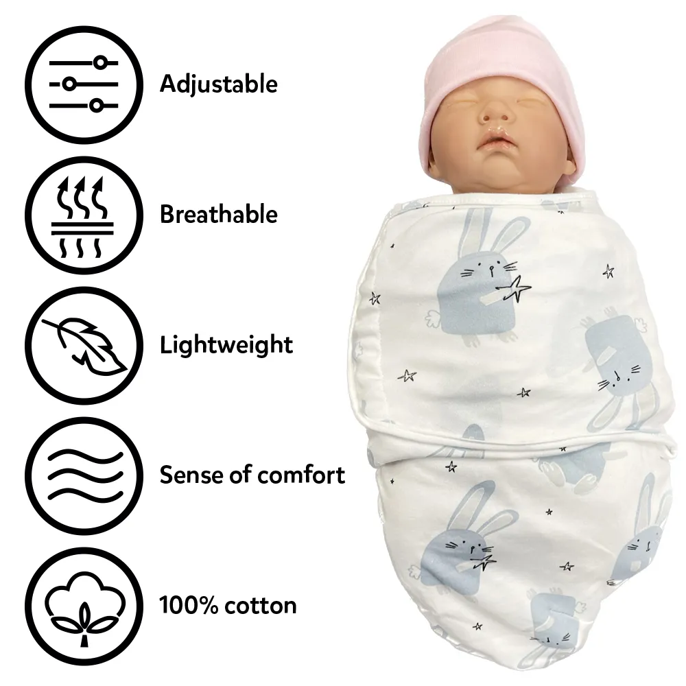 Callowesse Newborn Baby Swaddle 0-3 Months – Bunny Buddies - Image 5