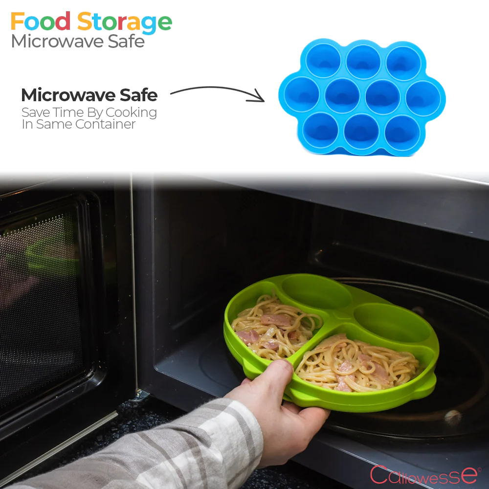 Callowesse Silicone Food Portion Storage Container & Lid – Green - Image 8