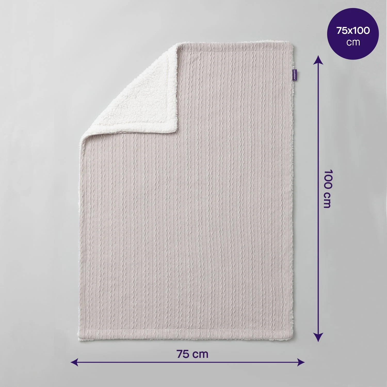 Clevamama Luxe Sherpa Baby Blanket (Available in Grey/Blue/Pink) - Image 2