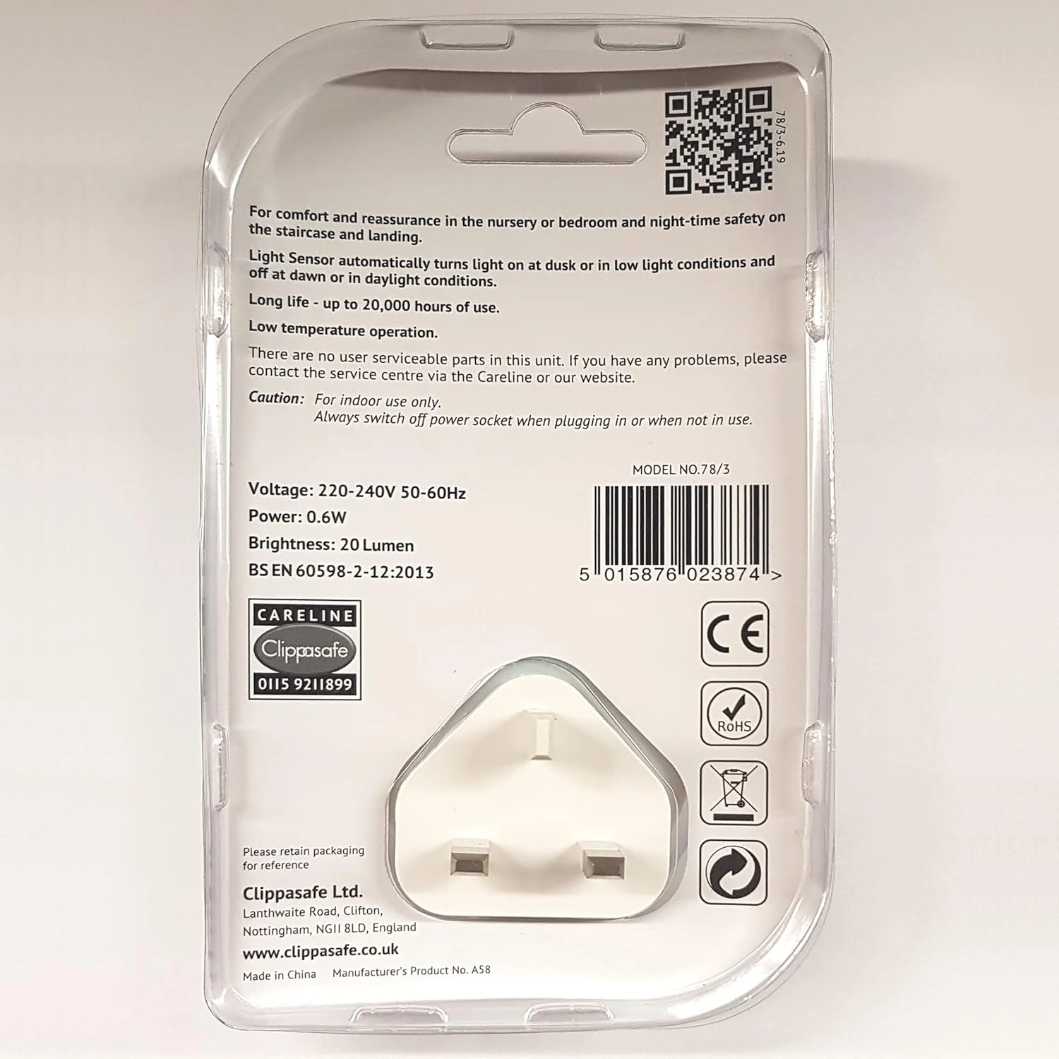Clippasafe Plug-In Night Light with Light Sensor - Image 3