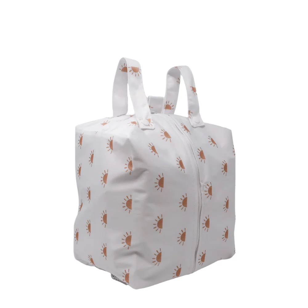 Cloth Nappy Pod - Sunnies White with Camel - Image 2