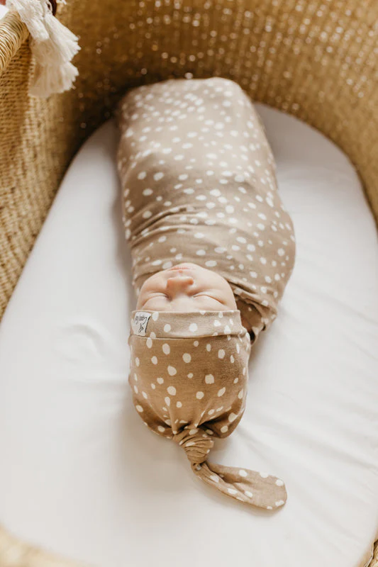 Copper Pearl Top Knot Hat Fawn 0-4m - Image 10