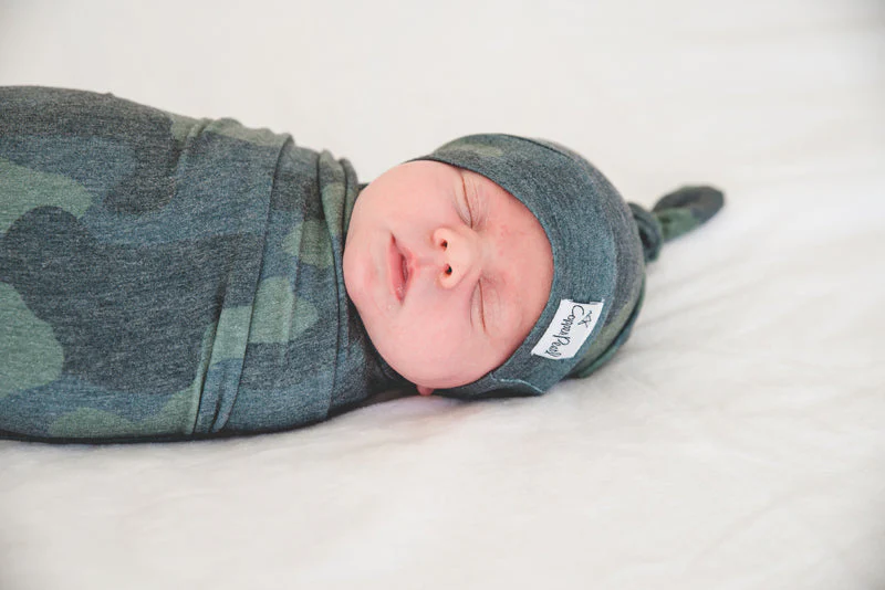 Copper Pearl Top Knot Hat Hunter 0-4m - Image 2