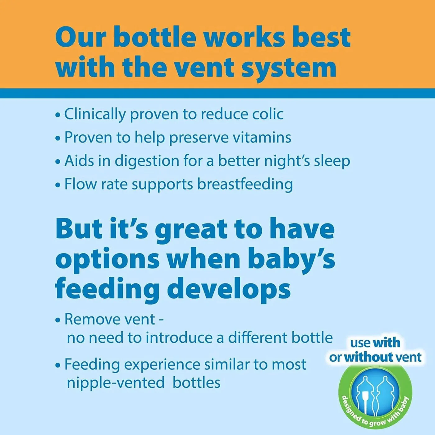 Dr Brown Options Plus Anti-Colic Bottles 270mls (Blue) - Pack of 2 - Image 5