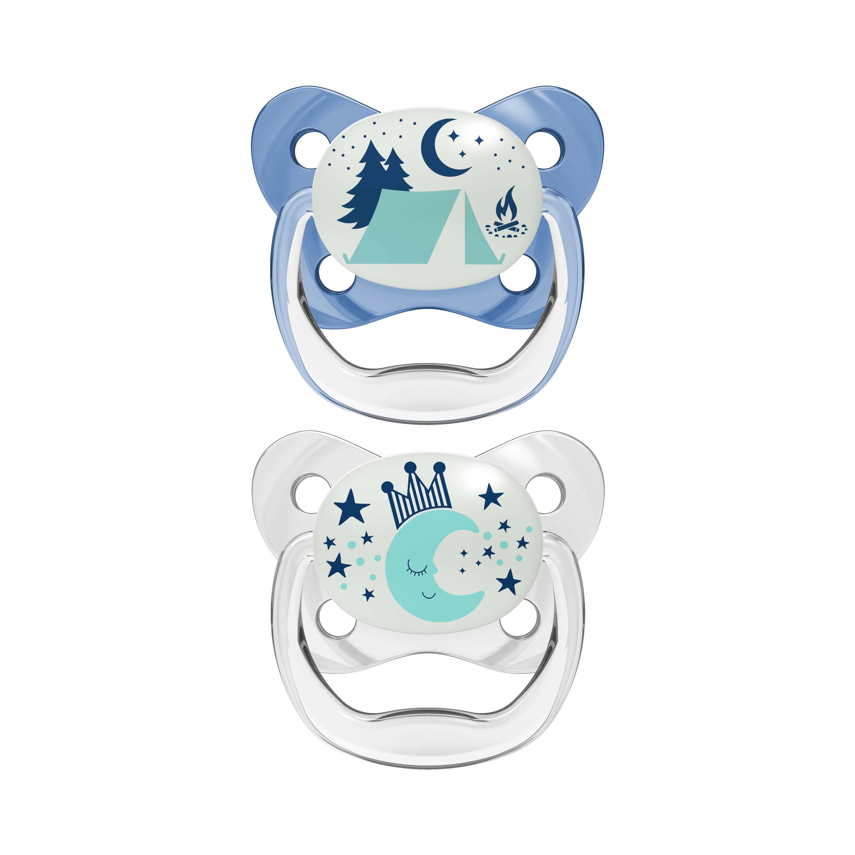 Dr Brown PreVent Butterfly Stage 2 Glow In Dark Soother (Boy) - Pack of 2 - Image 2