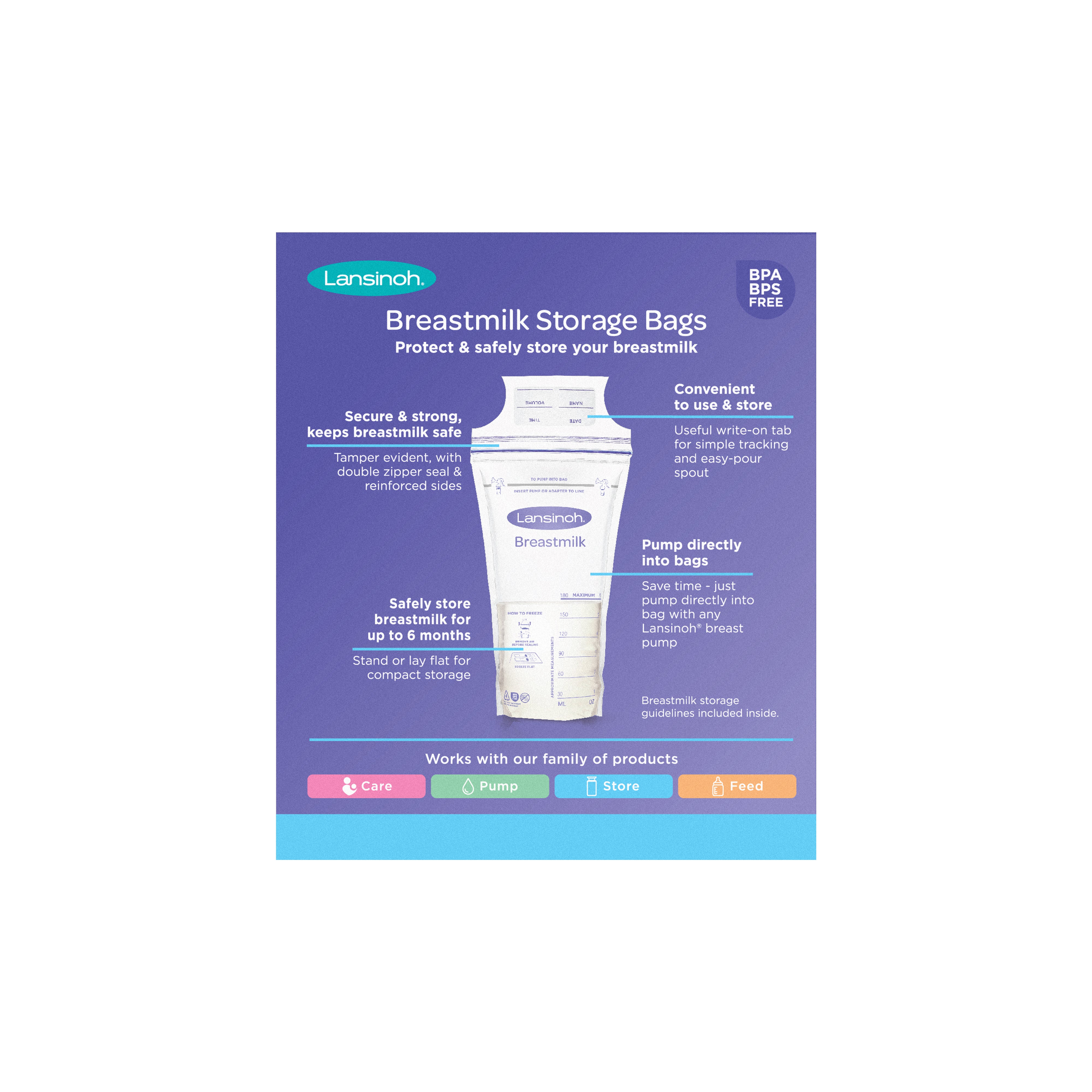 Lansinoh Milk Storage Bags 180mls (Pack of 25) - Image 3