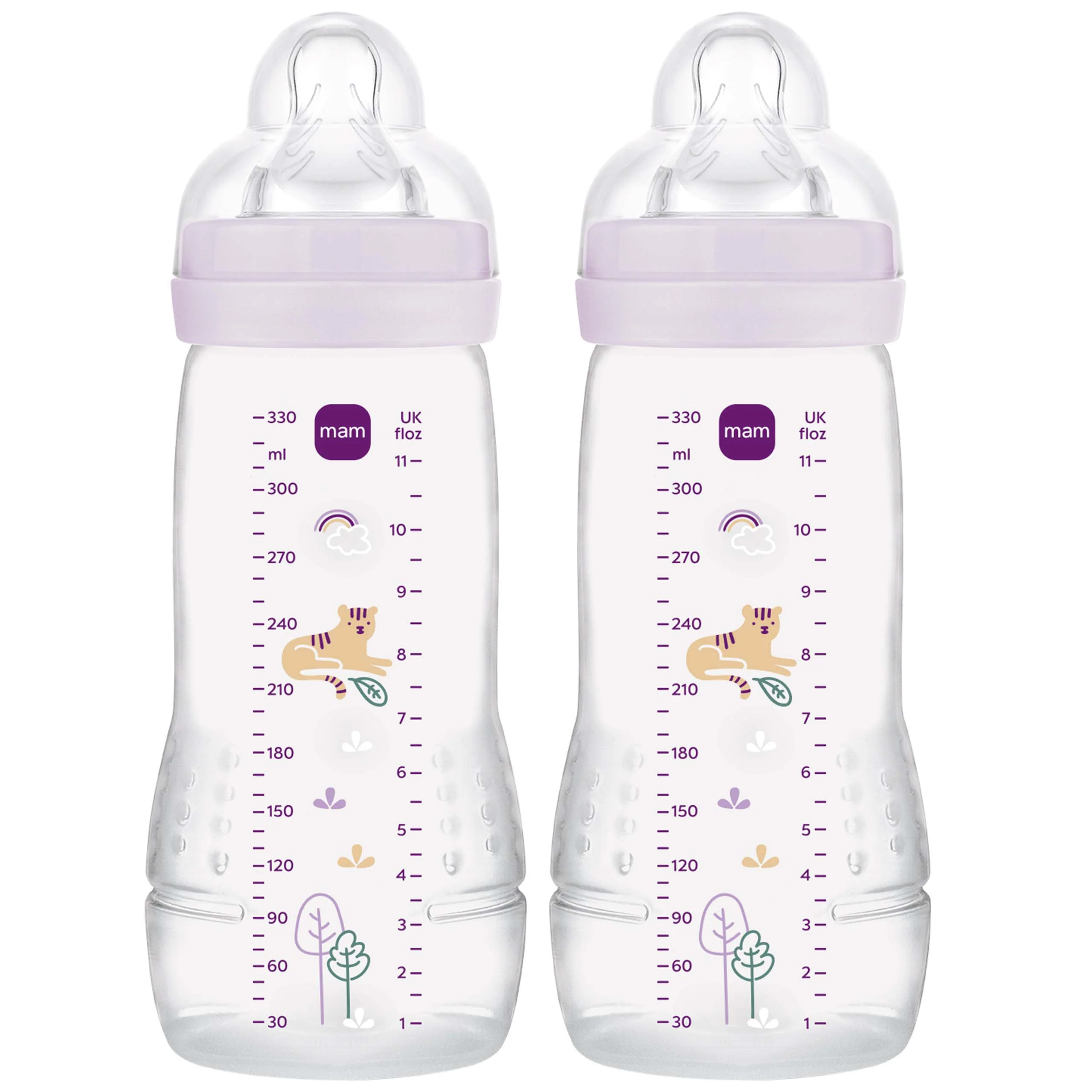 MAM Easy Active Bottles 330mls - Girl (Pack of 2) - DESIGN MAY VARY TO IMAGE SHOWN