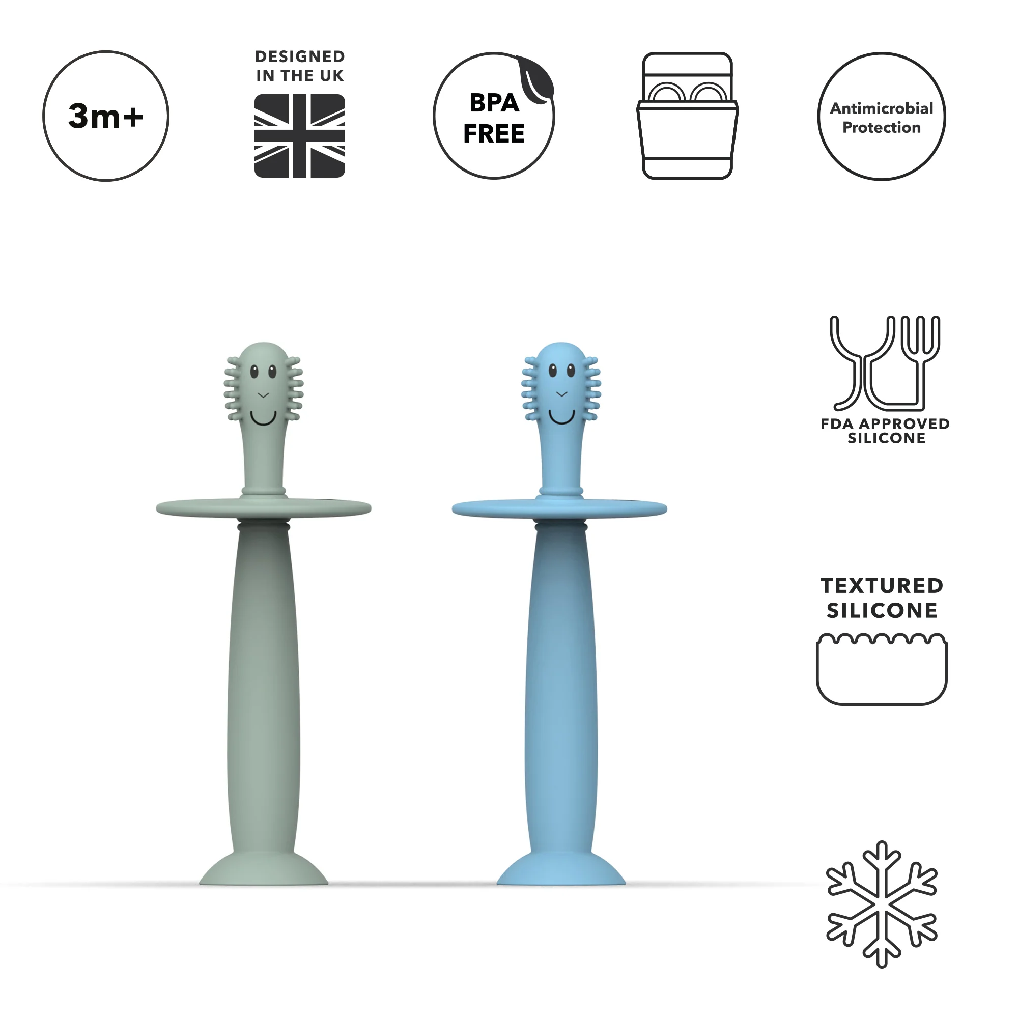 Matchstick Monkey Training Toothbrush (Green/Blue) - Pack of 2 - Image 4