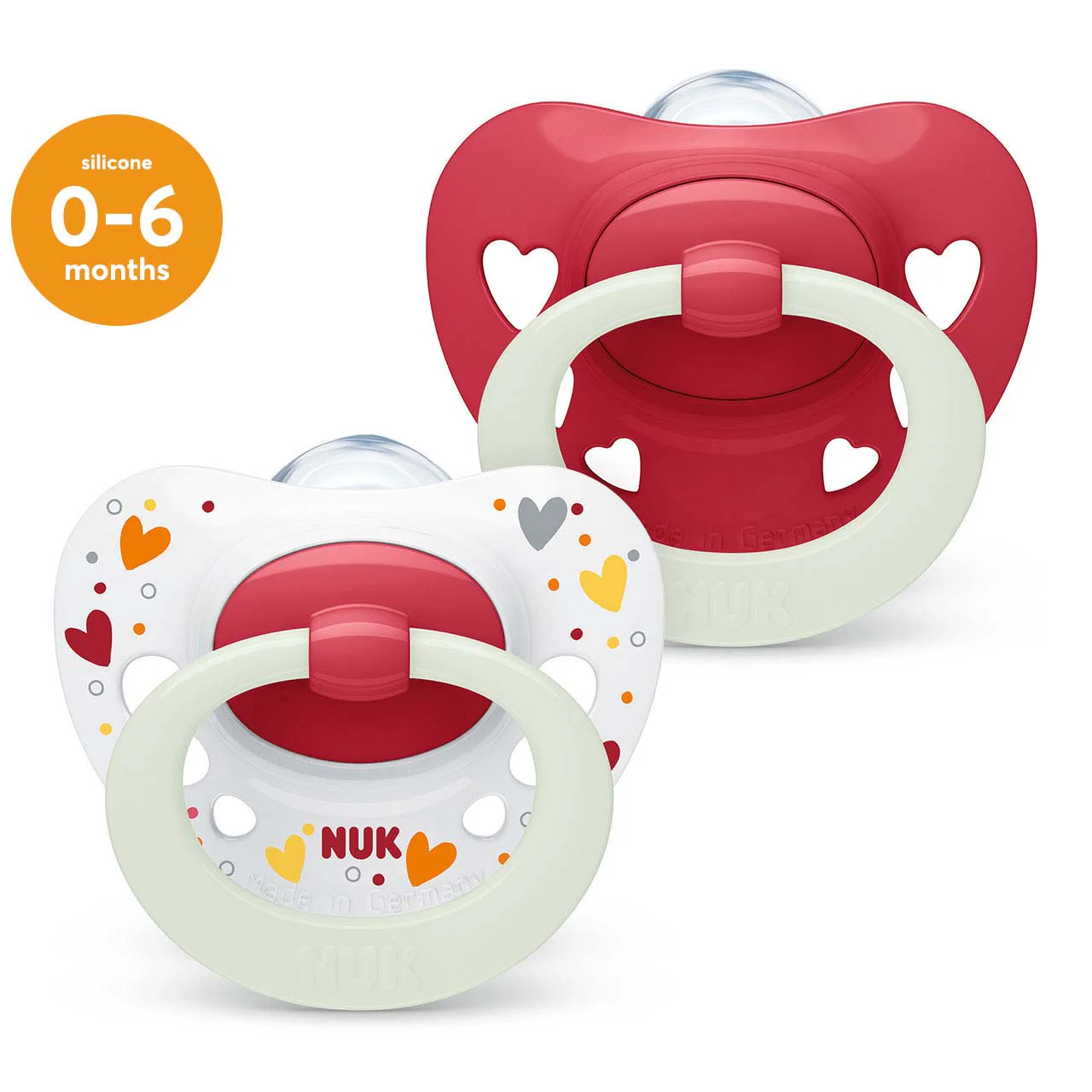 NUK Signature Night Soother Size 1 - Girl (Pack of 2)