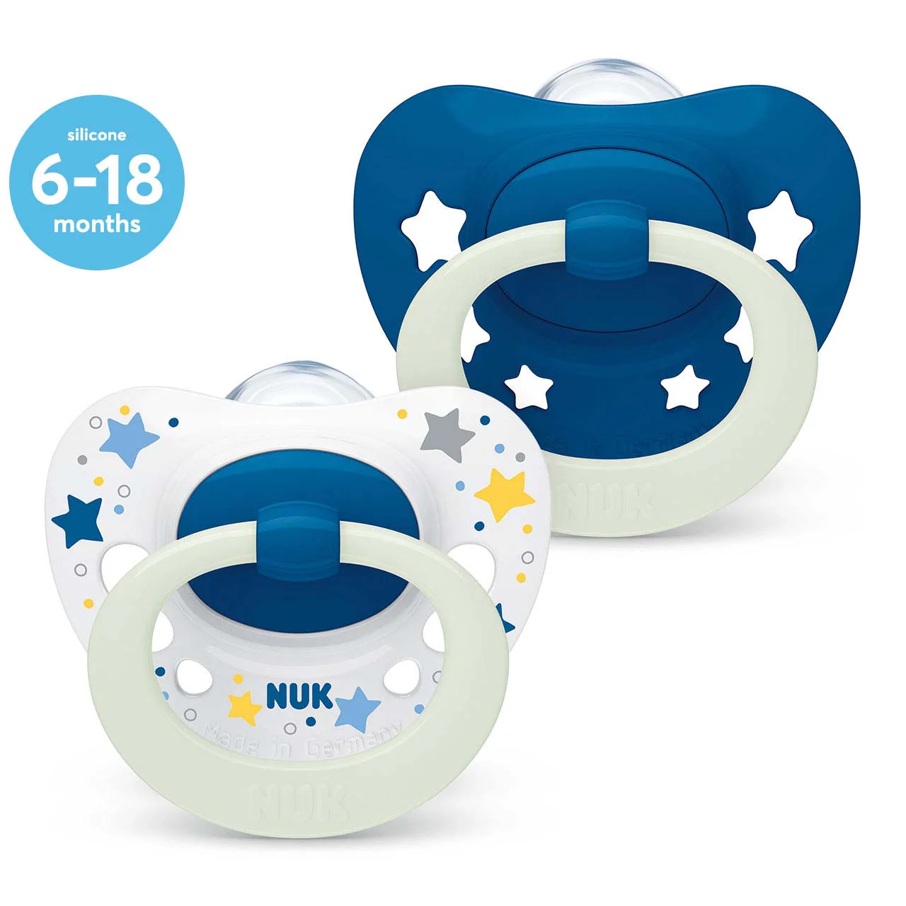 NUK Signature Night Soother Size 2 - Boy (Pack of 2)