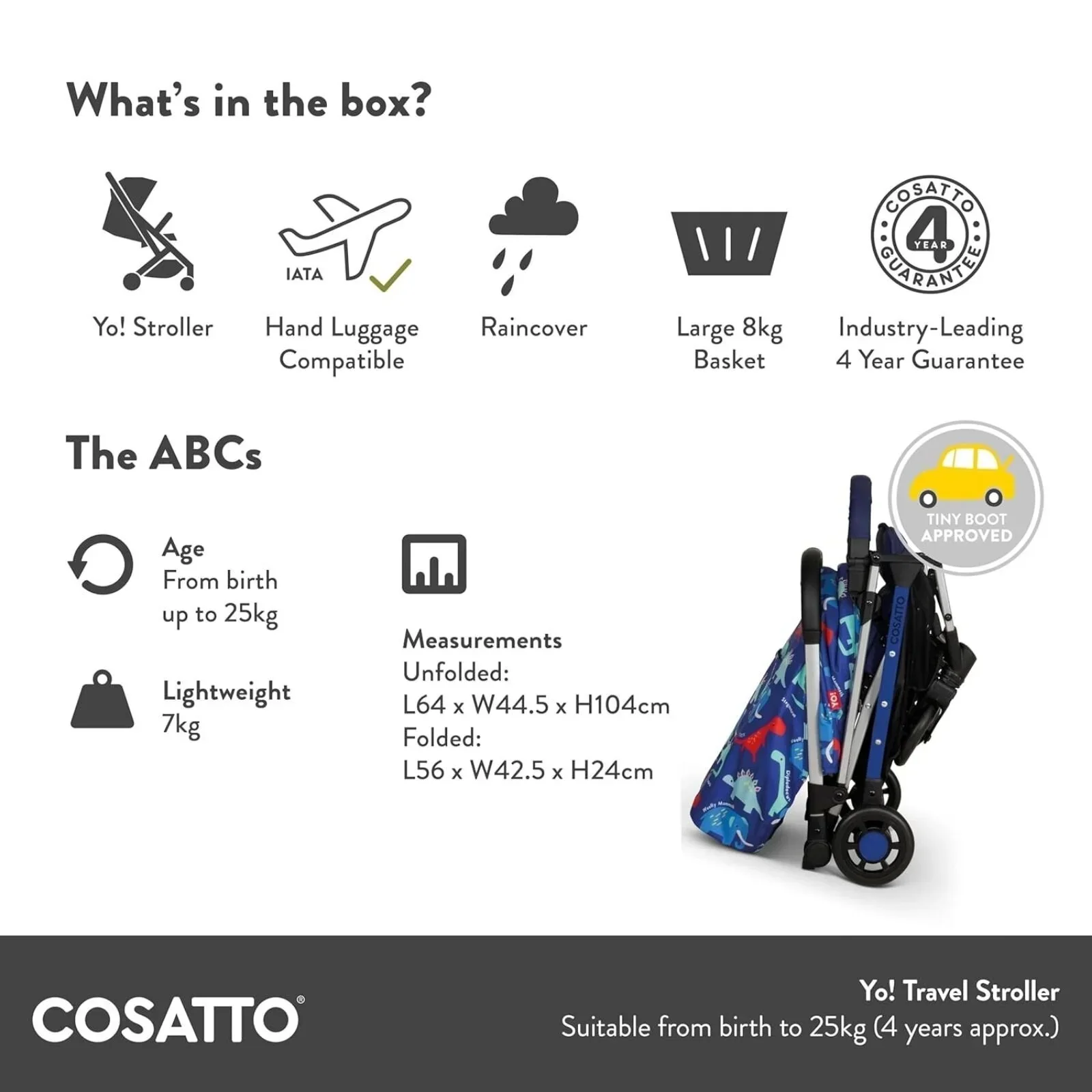 Cosatto Yo! Stroller - Dino Bright - Image 2