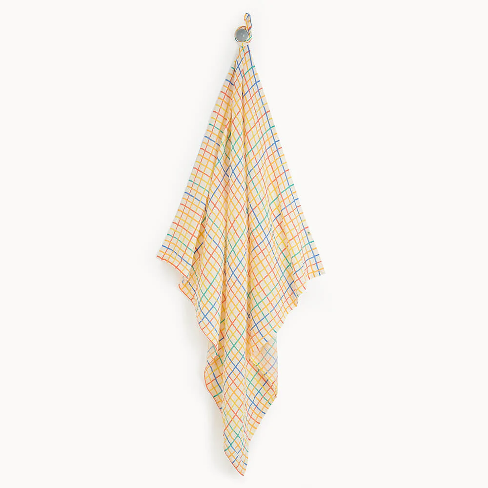 Ditto - Rainbow Check Large Muslin Swaddle Blanket - Image 6