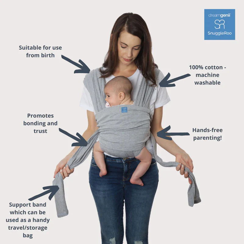 Dream Genii Snuggleroo Baby Carrier - (Available in Black/Light Grey/Charcoal) - Image 3