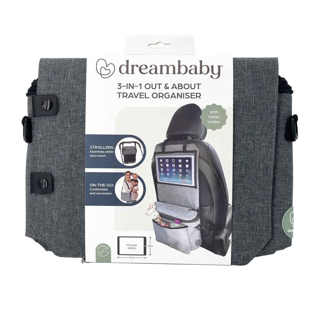 Dreambaby 3-in-1 Grey Stroller Bag/Change Bag/Car Organiser - Image 9