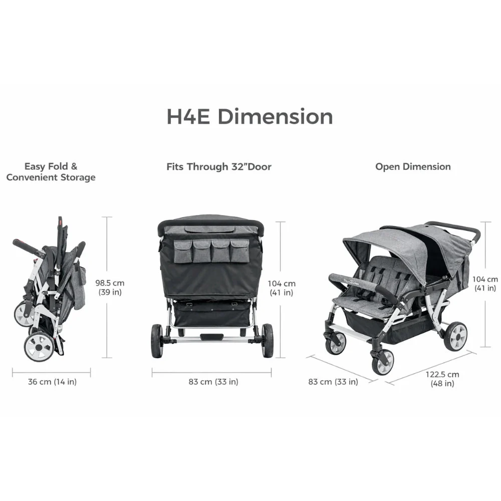 Familidoo 4 Seater Lightweight Stroller - Plus Free Rain Cover - Image 10