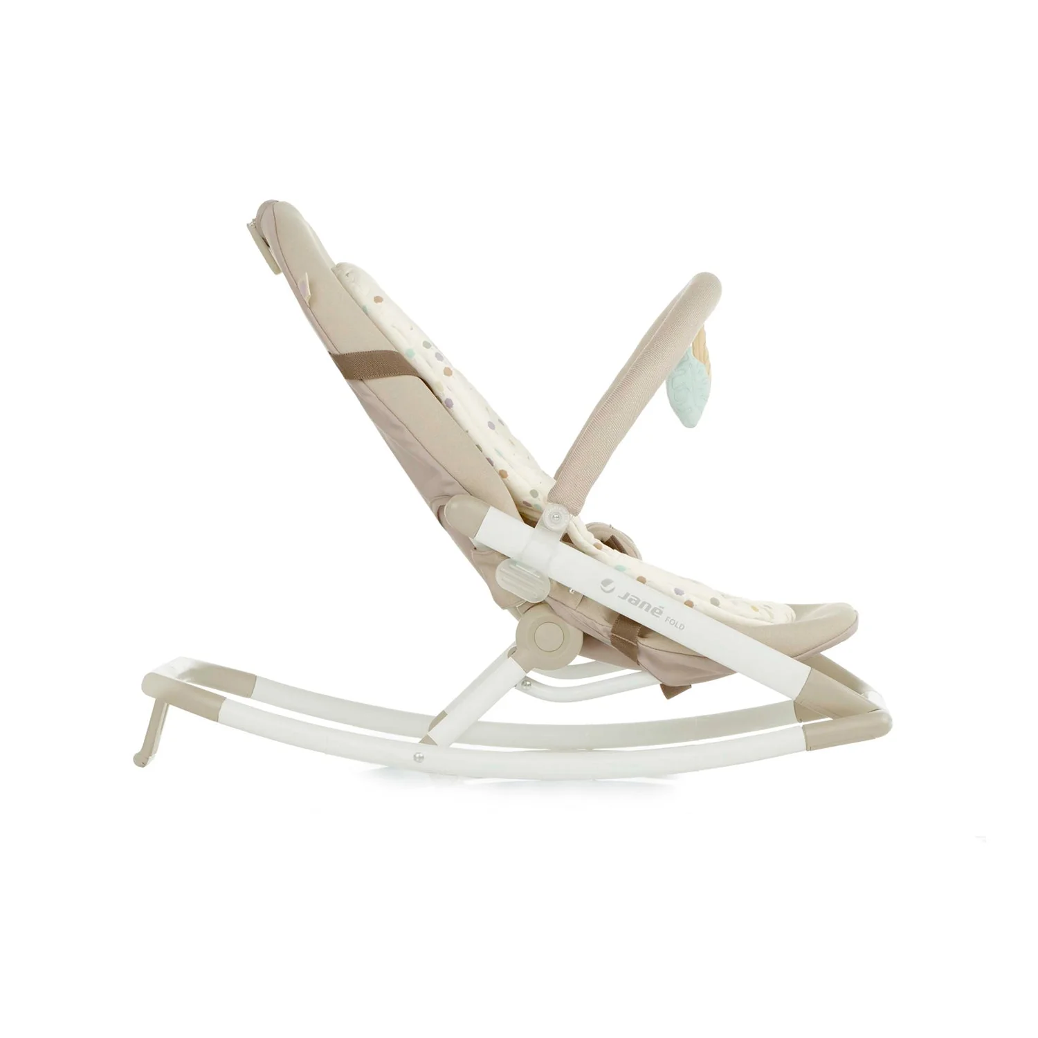 Fold Hammock Baby Rocker with Toy Arch & Reversible Newborn Cushion, Sesame - Image 8