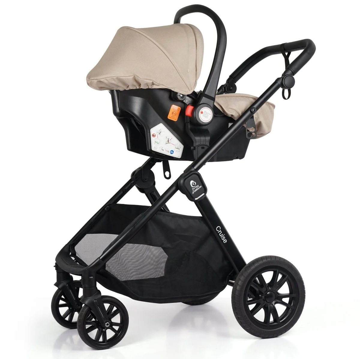 For Your Little One Cruise 3 In 1 Travel System With Car Seat - Dune Beige (Free Cupholder And Seat Liner Included!) - Image 13