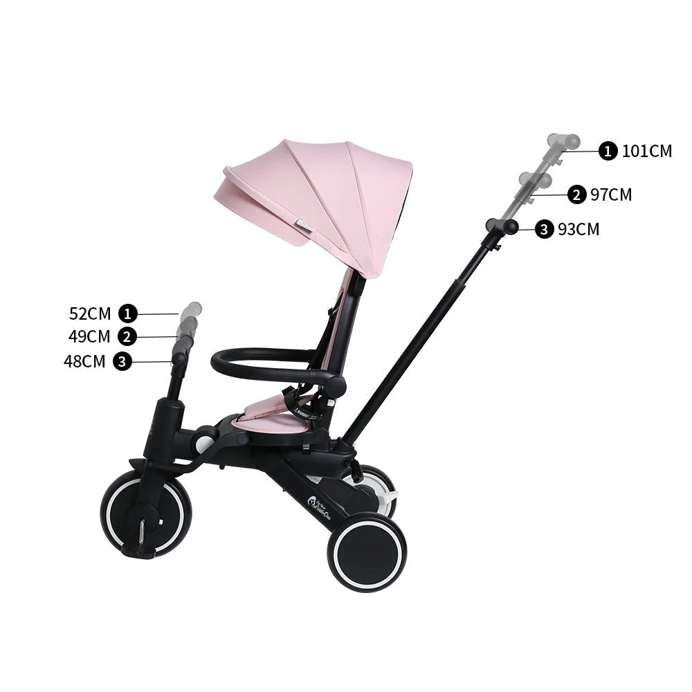 Foryourlittleone Xplor Ultimate 6 in 1 Foldable Trike - Pastel Pink (10m-4y) - Image 4