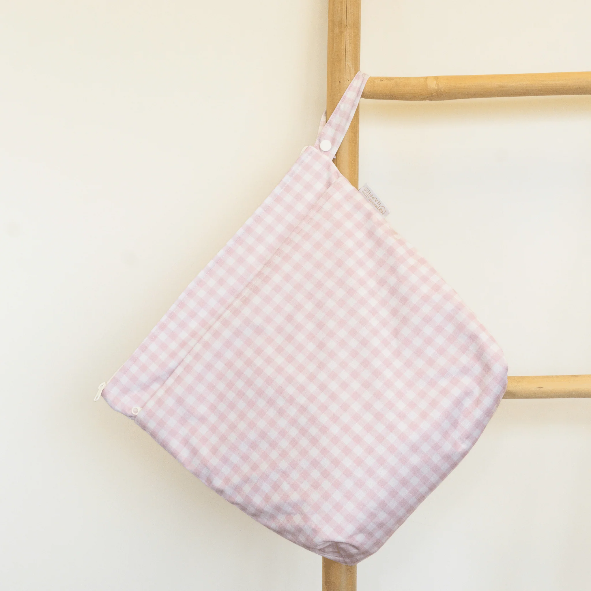 Grab & Go Nappy Wet Bags With Handle - Rose Gingham - Image 2