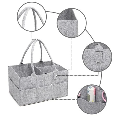 Kono Grey Felt Caddy Organiser With Storage - Image 6