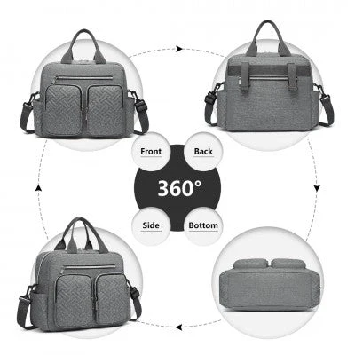 Grey Functional Baby Changing Shoulder Bag - Image 3