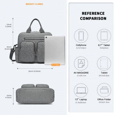 Grey Functional Baby Changing Shoulder Bag - Image 4