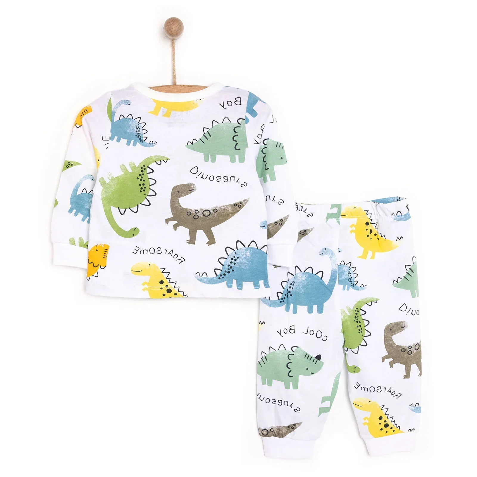 HelloBaby Baby Boy Long Sleeve Pyjamas Set - White - Image 2