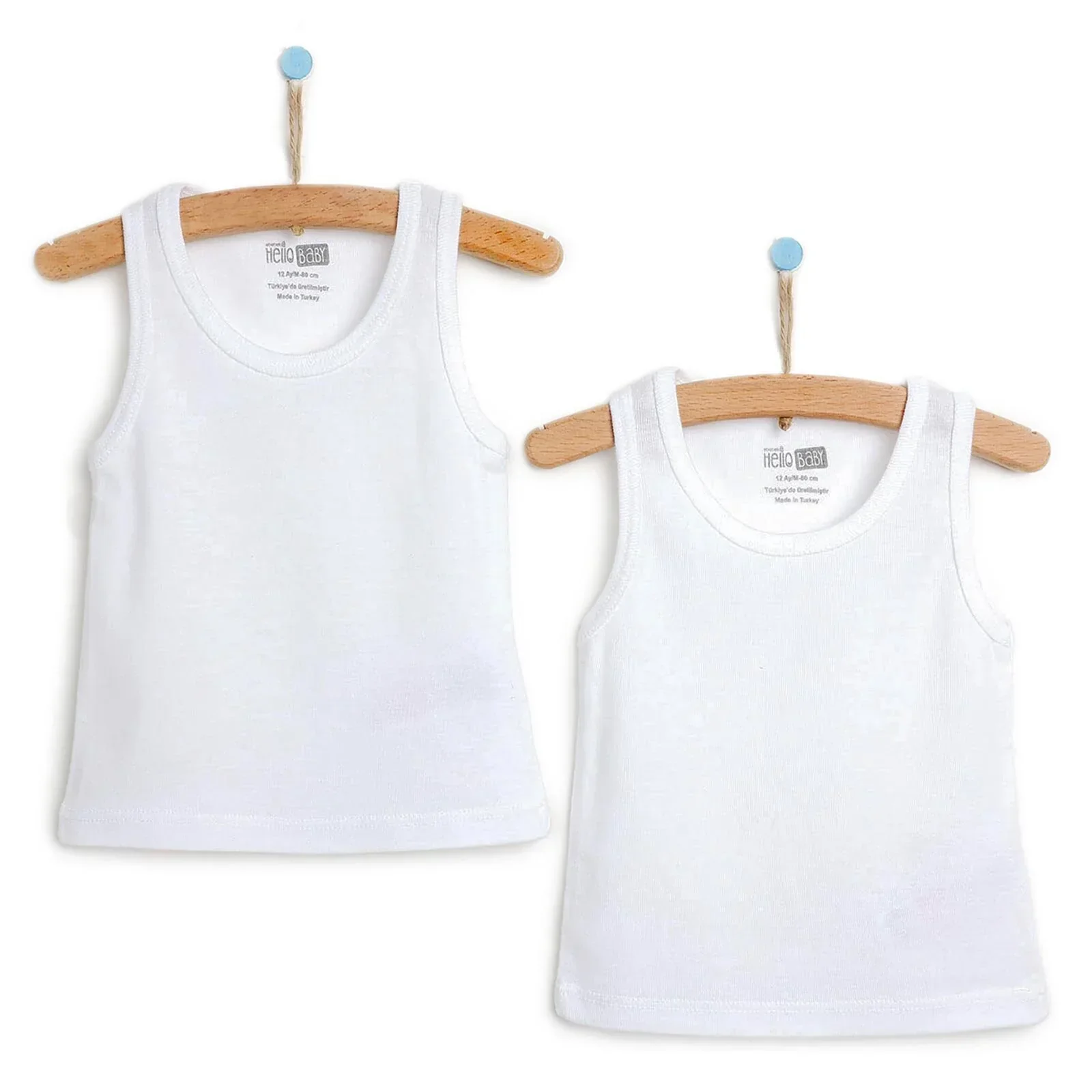 HelloBaby Boy 2-Pack Tanks - White