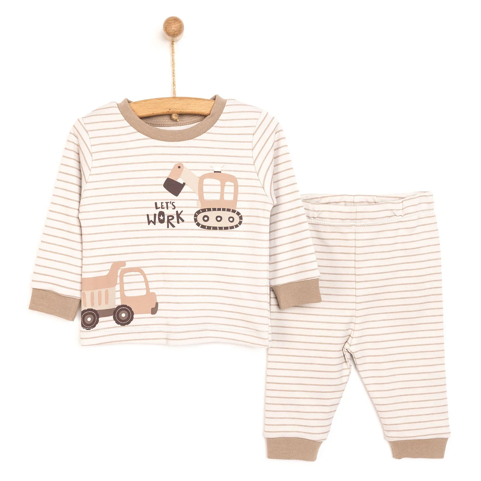 HelloBaby Boy Long Sleeve Pyjamas Set - Beige